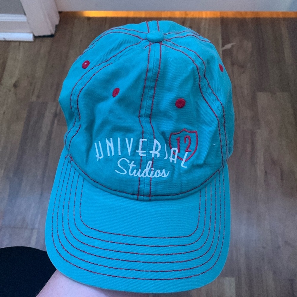 A Universal studios hat, in blue